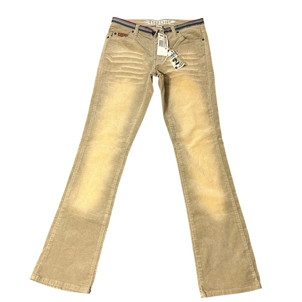 Vintage Lady Enyce Bootcut Corduroy Pants Womens 27 Tan Low Rise 5 Pocket 28x31
